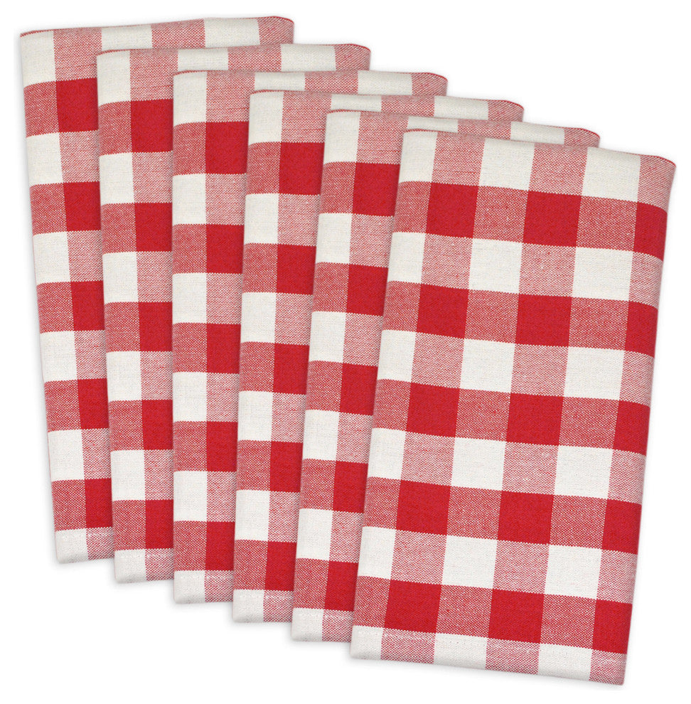 Red/White Check Napkin Set/6