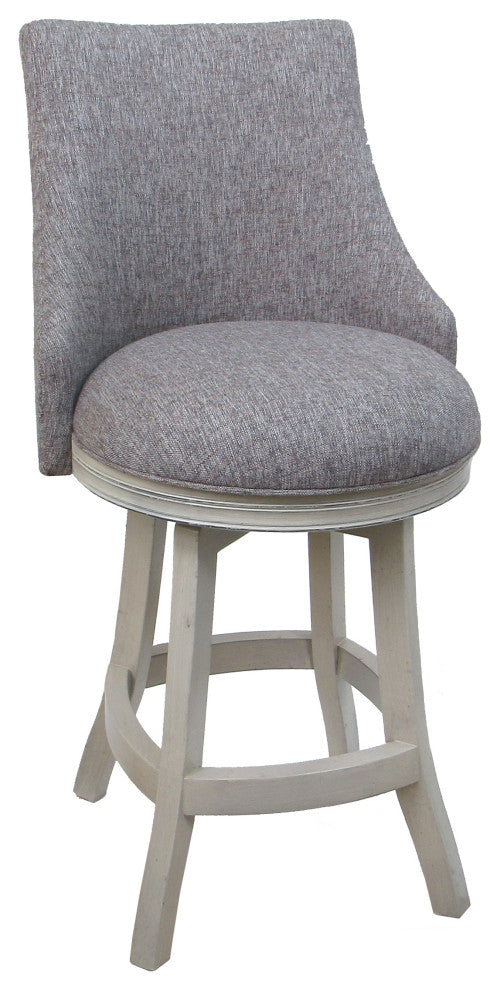 Swivel Bellissima Wood Stool, Mojeva Gray Et, 34"