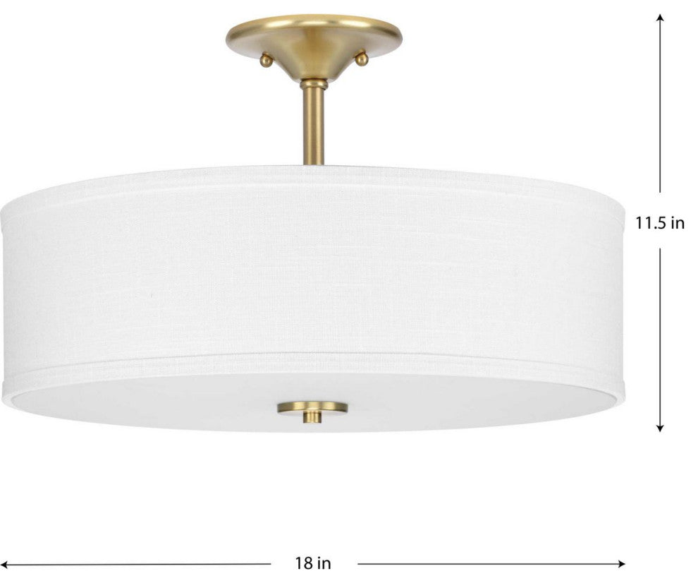 Inspire Collection 18" Brushed Nickel LED Semi-Flush Light