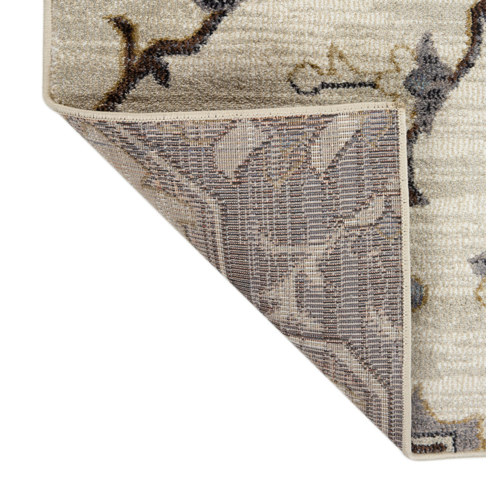 Jordan Eva Area Rug, Ivory, 5'3" x 7'6", Medallion