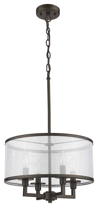 VALENTINA Transitional 4 Light  Rubbed Bronze Ceiling Pendant 16inches Wide