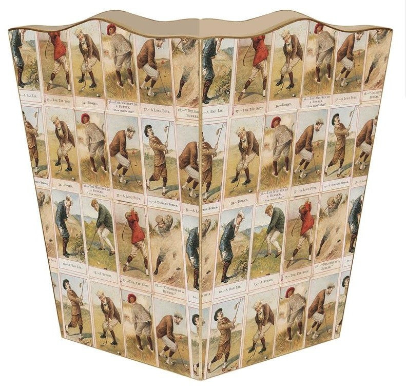 Antique Golfers  Wastepaper Basket
