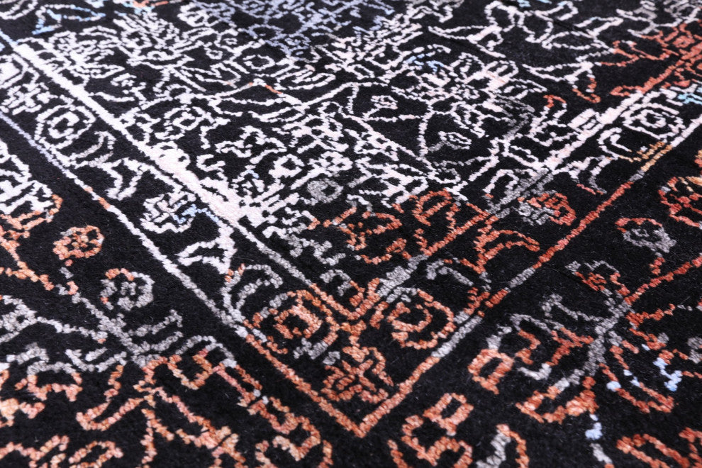 Wool and Silk Modern Handmade Rug 9' 1" X 11' 11" Q8712