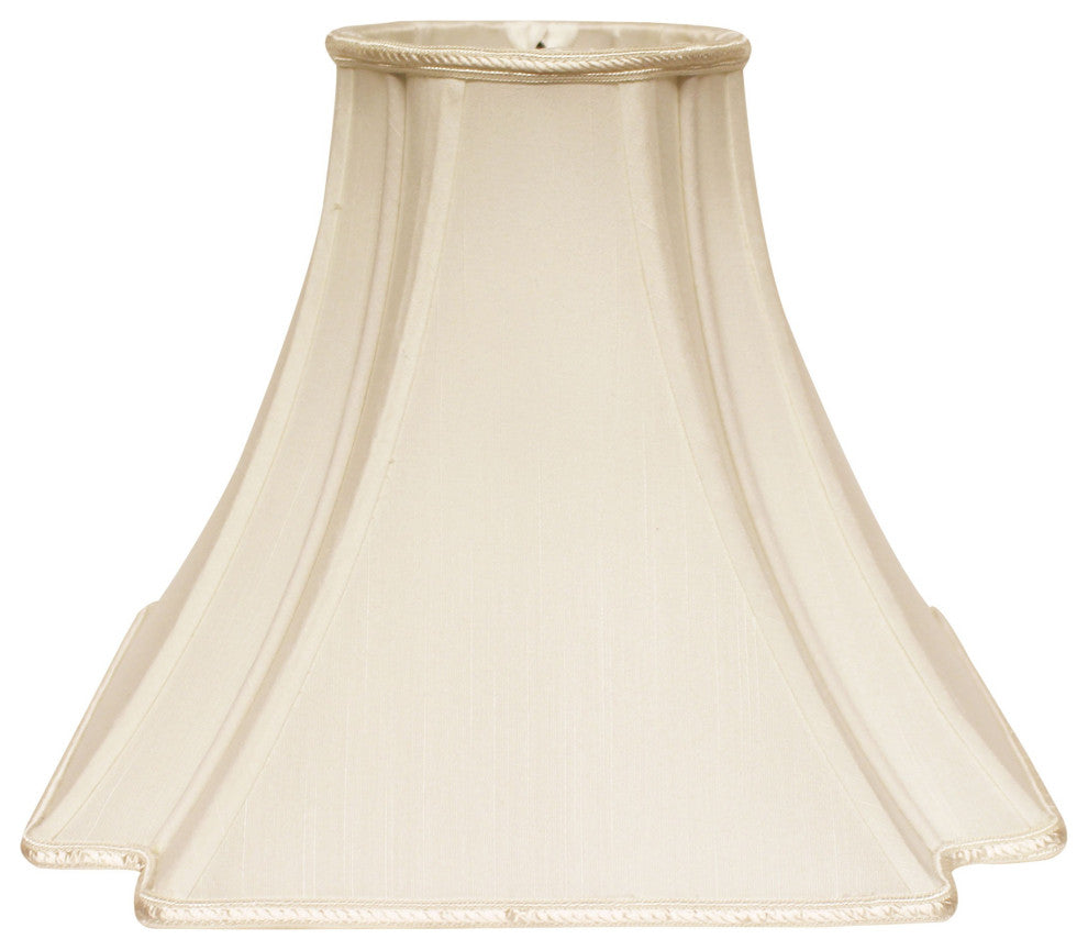18" Ivory Slanted Notch Square Shantung Lampshade