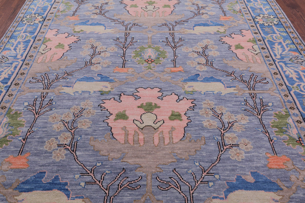 8' 4" X 10' 1" Hand-Knotted Turkish Oushak Wool Rug - Q15866