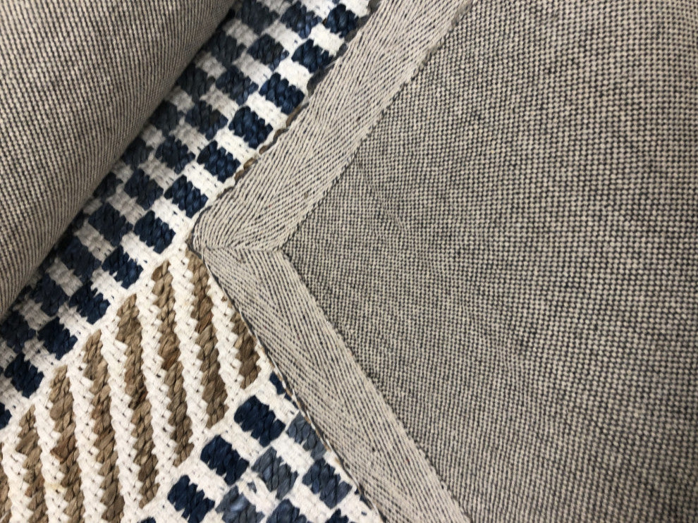 5" x 7" Brown and Navy Striped Area Rug