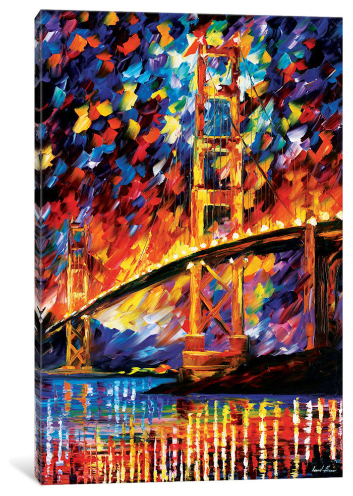 "San Francisco - Golden Gate" by Leonid Afremov, 26x18x1.5"