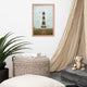 Aged Bodie Lighthouse Landscape Framed Photo Paper Wall Art Prints, Red Oak, 12" X 18"