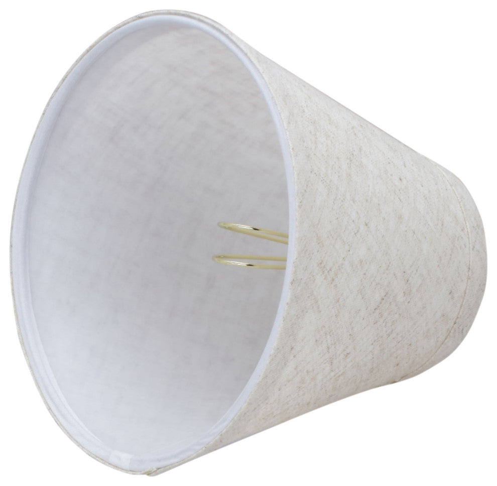 32106-6 Small Hardback Empire Chandelier Clip On Lamp Shade Flaxen 3"x6"x5"