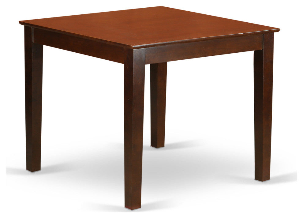 3Pc Dinette Set, Square Table, Two Parson Chairs, Light Fawn Fabric, Mahogany