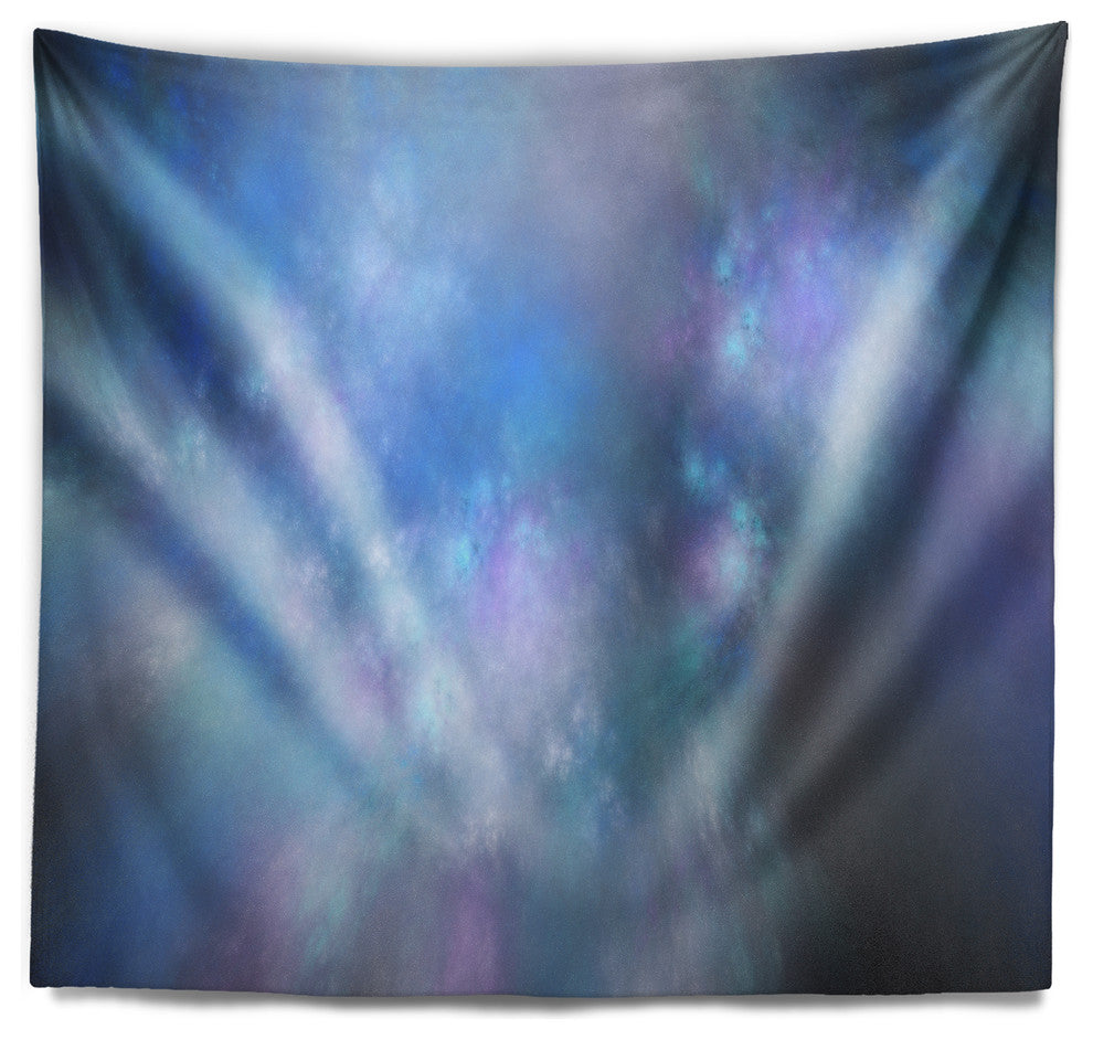 Perfect Light Blue Starry Sky Abstract Wall Tapestry, 39"x32"