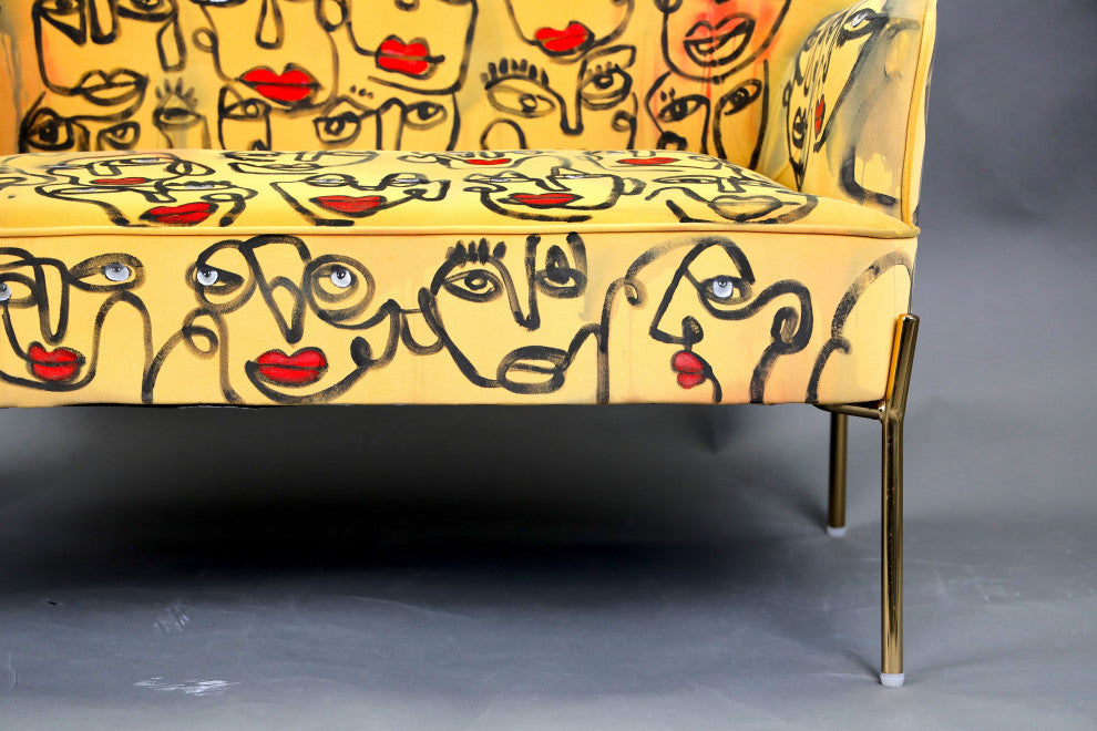 Loveseat for master bedroom, Gift for her / for him, Velvet furniture