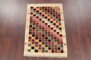 Consigned, Hand-Knotted Traditional Persian Gabbeh Oriental Area Rug, 4'0"X2'10"