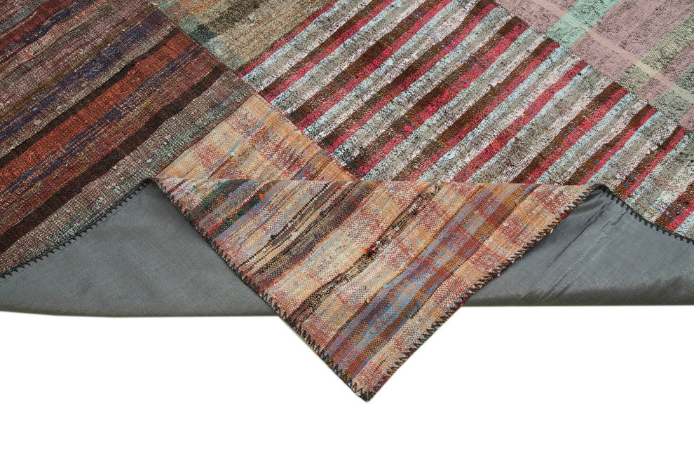 Rug N Carpet - Handmade Oriental 8' 8'' x 11' 11'' Rustic Patchwork Kilim Rug