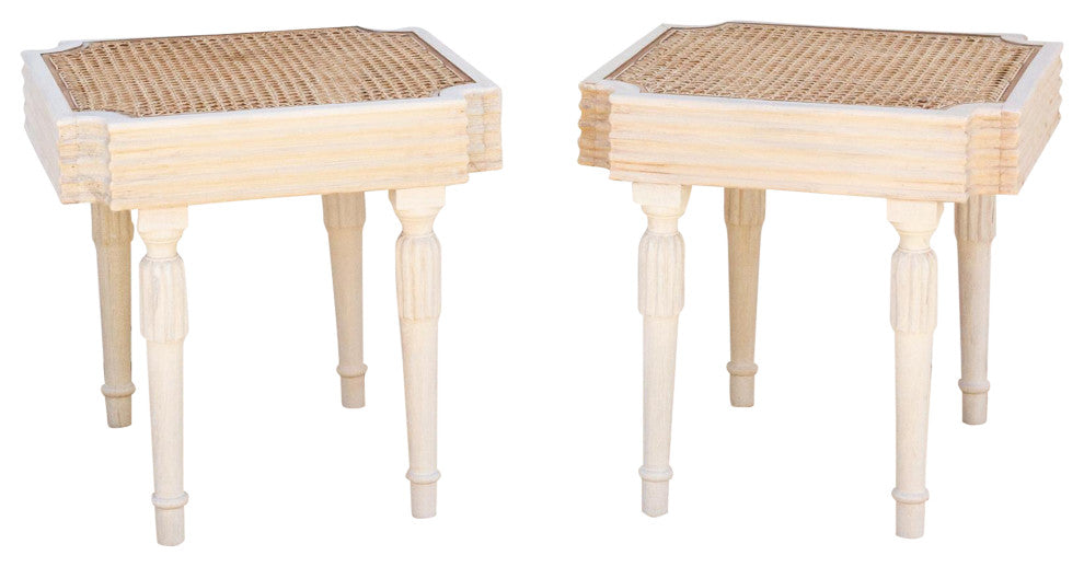 British Colonial Plantation Side Tables, Pair