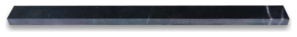 Nero Marquina Black Marble Beveled Pencil Edging Trim Molding Honed, 1 piece