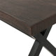 GDF Studio Rosarito Outdoor Dining Bench With Black Steel Frame, Set of 2, Brown