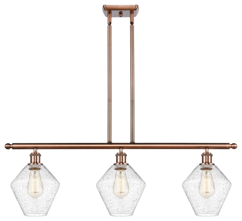 INNOVATIONS 516-3I-AC-G654-8-LED 3-Light Island Light Antique Copper