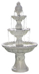 Sunnydaze Welcome 3-Tier Outdoor Garden Water Fountain, Electric, 59"