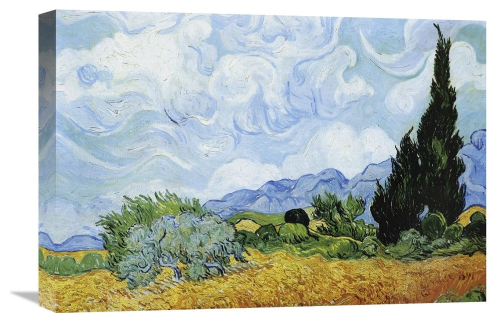 "Wheat Field with Cypresses" Artwork, 22"x15"