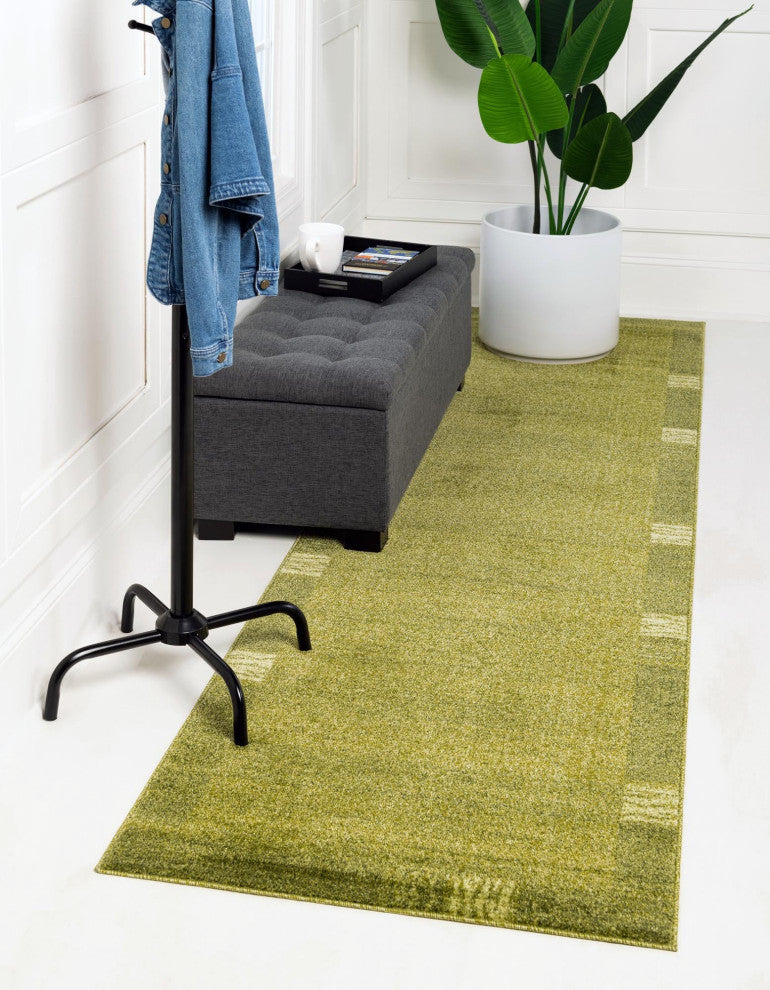 Rug Unique Loom Del Mar Green Runner 2' 7 x 10' 0