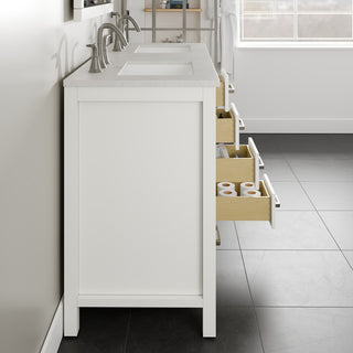 Eviva Aberdeen 48"Wx22"D Double Sink Bathroom Vanity, Quartz Countertop