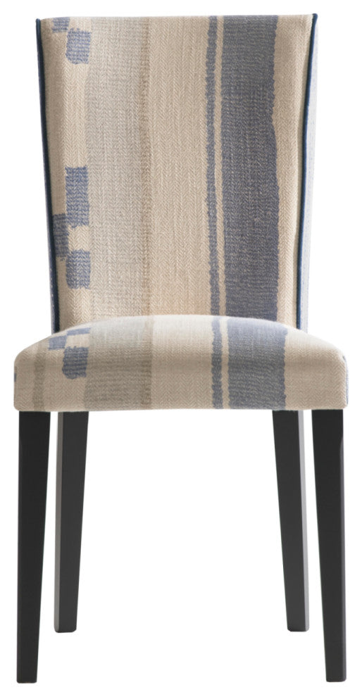 Patterned Fabric Upholstered Dining Chair | Andrew Martin Addington, Blue