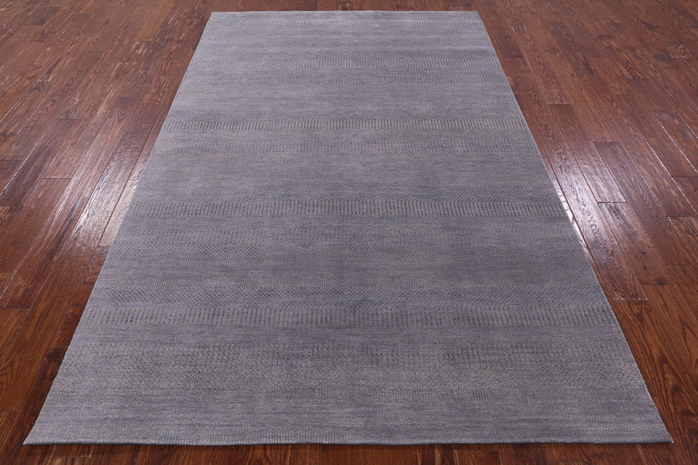 Wool and Silk Savannah Grass Hand-Knotted Rug 6' 0" X 9' 3" Q11398