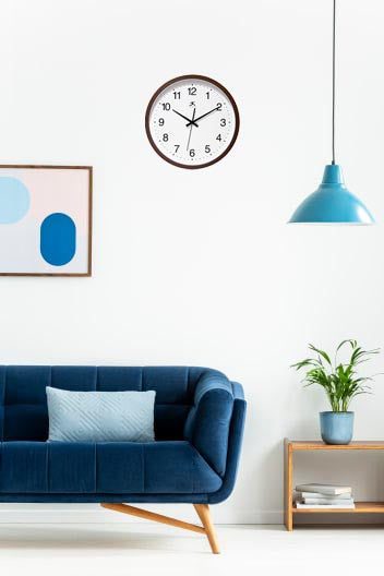 Walnut Finish Clock Wall Clock, 14"