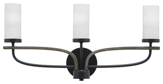 Monterey 3-Light Bath Bar, Matte Black & Painted Distressed, White Marble