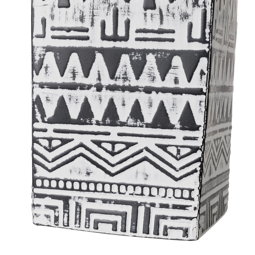 Global/Boho Textured Metal Table/Floor Vase, Set of 2