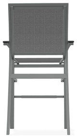 Bazza Sling Bar Height Stackable Outdoor Stool, Titanium/Graphite