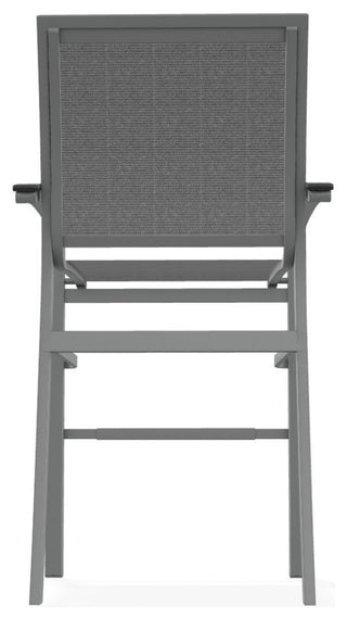 Bazza Sling Bar Height Stackable Outdoor Stool, Titanium/Graphite
