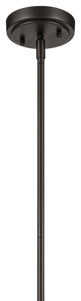 Everly 15.5" 1-Light Cone Pendant With Clear Seeded Glass, Olde Bronze