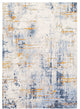 Surya Porto POO-2319 5'3"x7'3" Rug, White/Gray/Blue/Taupe/Mustard/Burnt Orange