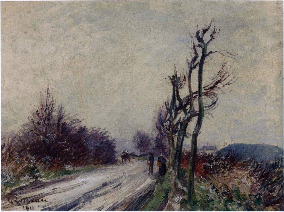 Gustave Loiseau Village Road in Autumn Premium Canvas Print