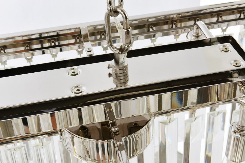 Elegant Lighting 1232D50/RC Sydney 12 Light 50"W Crystal Linear - Matte Black