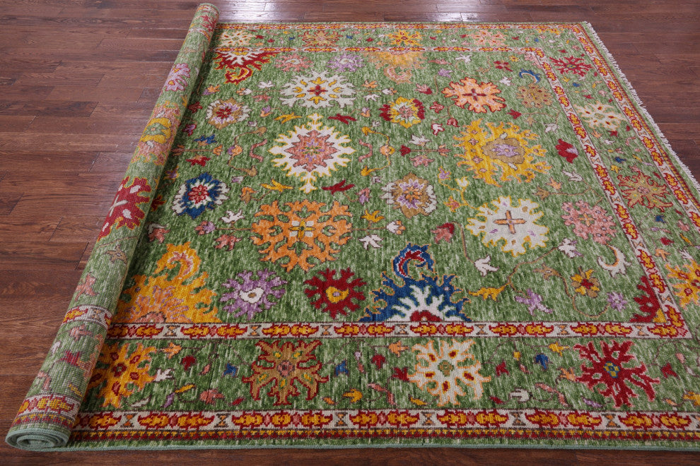 Turkish Oushak Hand Knotted Wool Rug 8' 0" X 10' 1" - Q15653