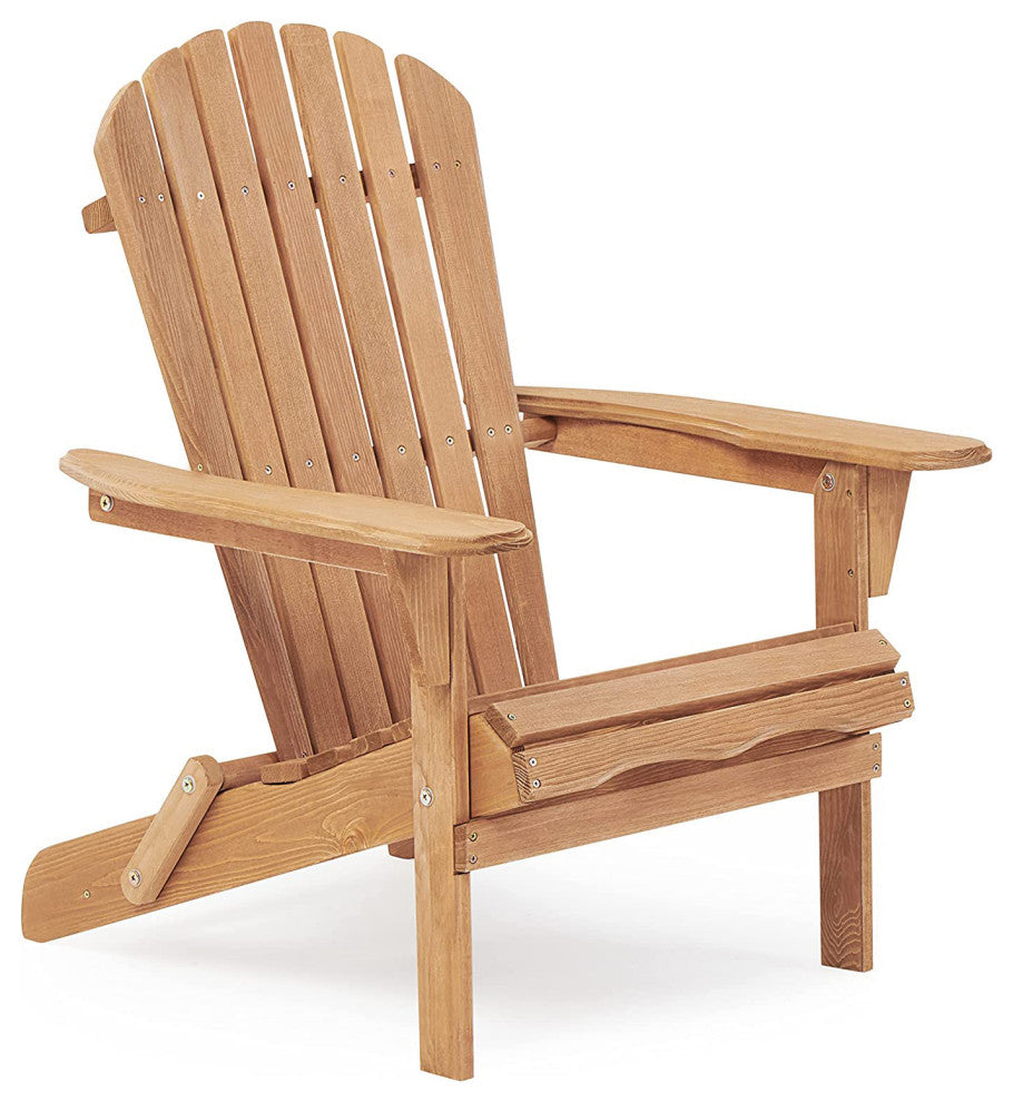 TATEUS Set of 2 Wooden Outdoor Adirondack Chairs for Patio, Garden, and Deck