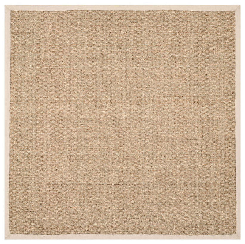 Safavieh Natural Fiber Nf114J Solid Color Rug, Natural/Ivory, 4'0"x4'0" Square
