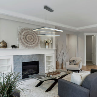 Atria Duo LED Adjustable 2-Tier Chandelier, Silver