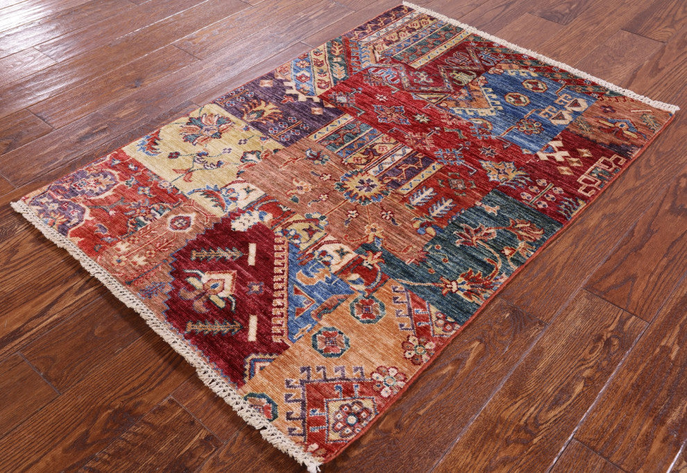 Hand Knotted Super Kazak Wool Rug 2' 10" X 4' 0" Q7584
