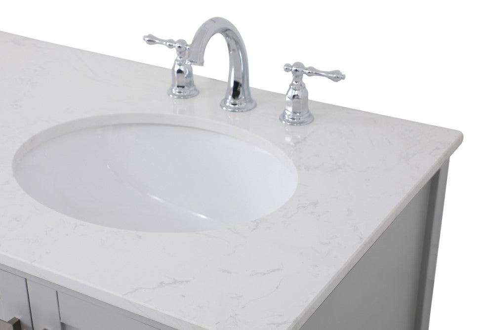 Grey 60" Double Sink Bathroom Vanity