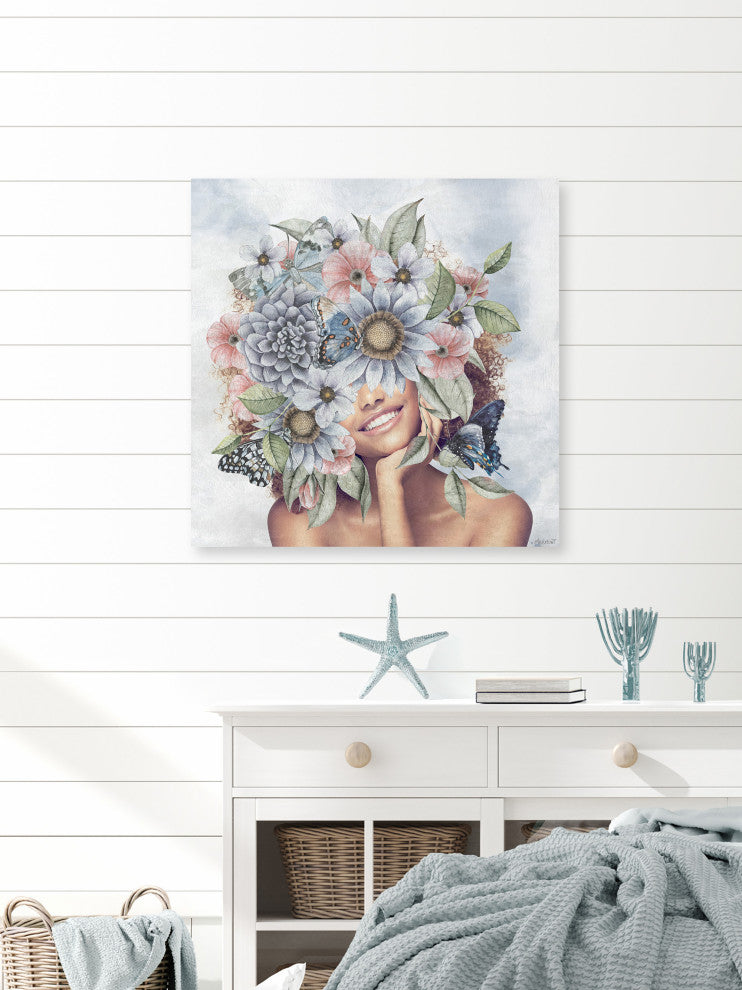 "Just Smile" Painting Print on Wrapped Canvas, 32x32