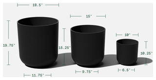 Veradek Mason Series Kona Planter Set of 3 Cluster, Black