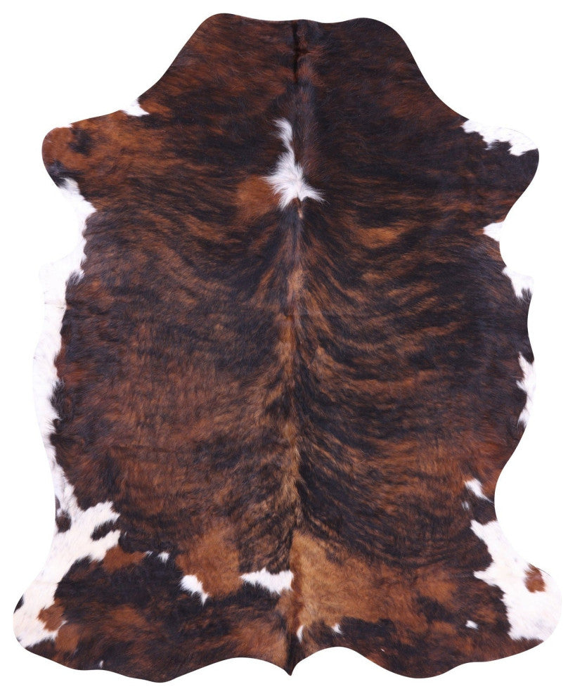 6' 4" X 5' 2" Brindle Natural Cowhide Rug C1874