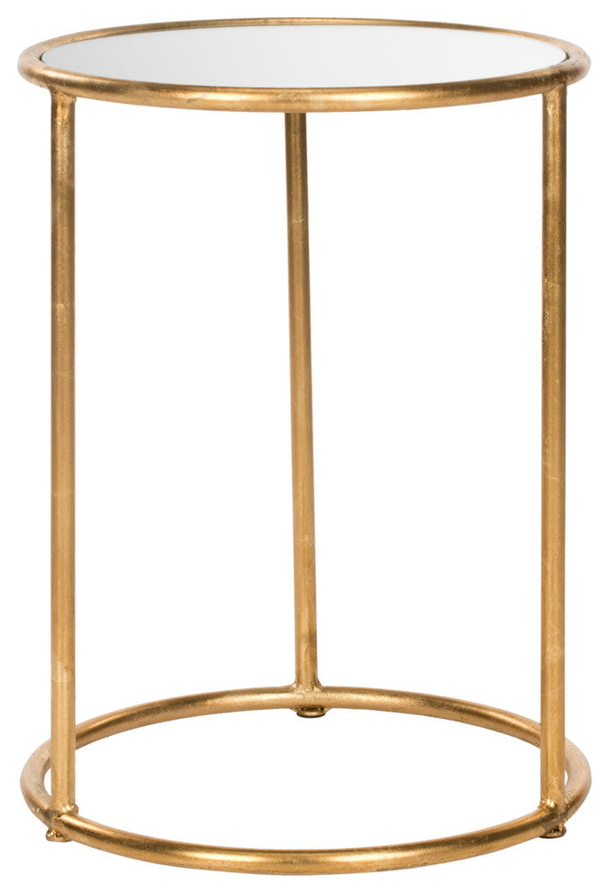 Safavieh Shay Accent Table, Gold, Mirror Top