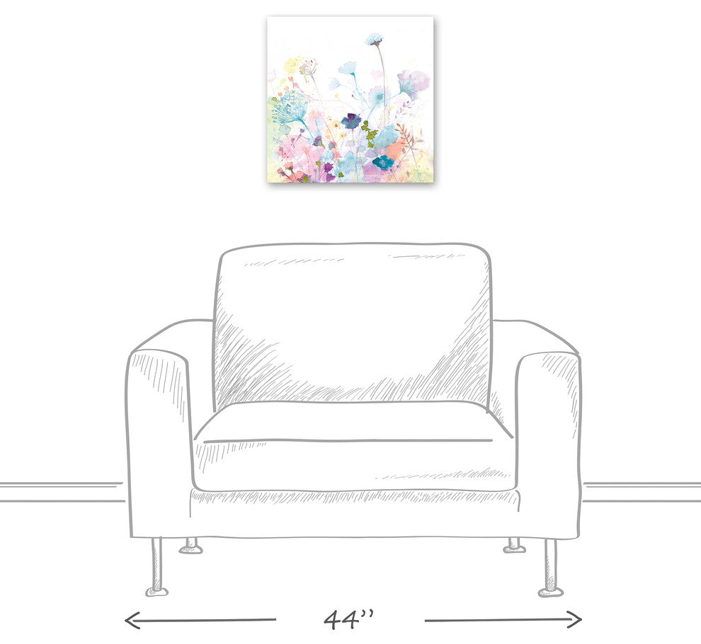 Watercolor Spring Floral 16x16 Canvas Wall Art