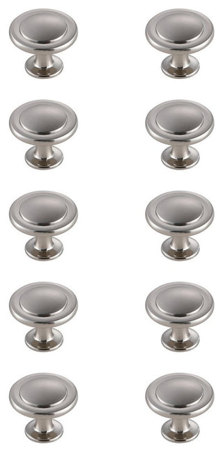 KB2005-NK-10PK Logyn 1.3" Mushroom Knob, Set of 10, Brushed Nickel