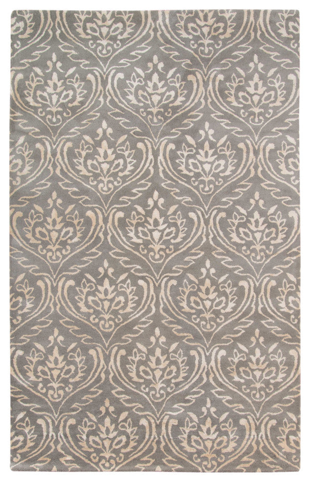 5" X8" X 0.5" Gray Wool Area Rug